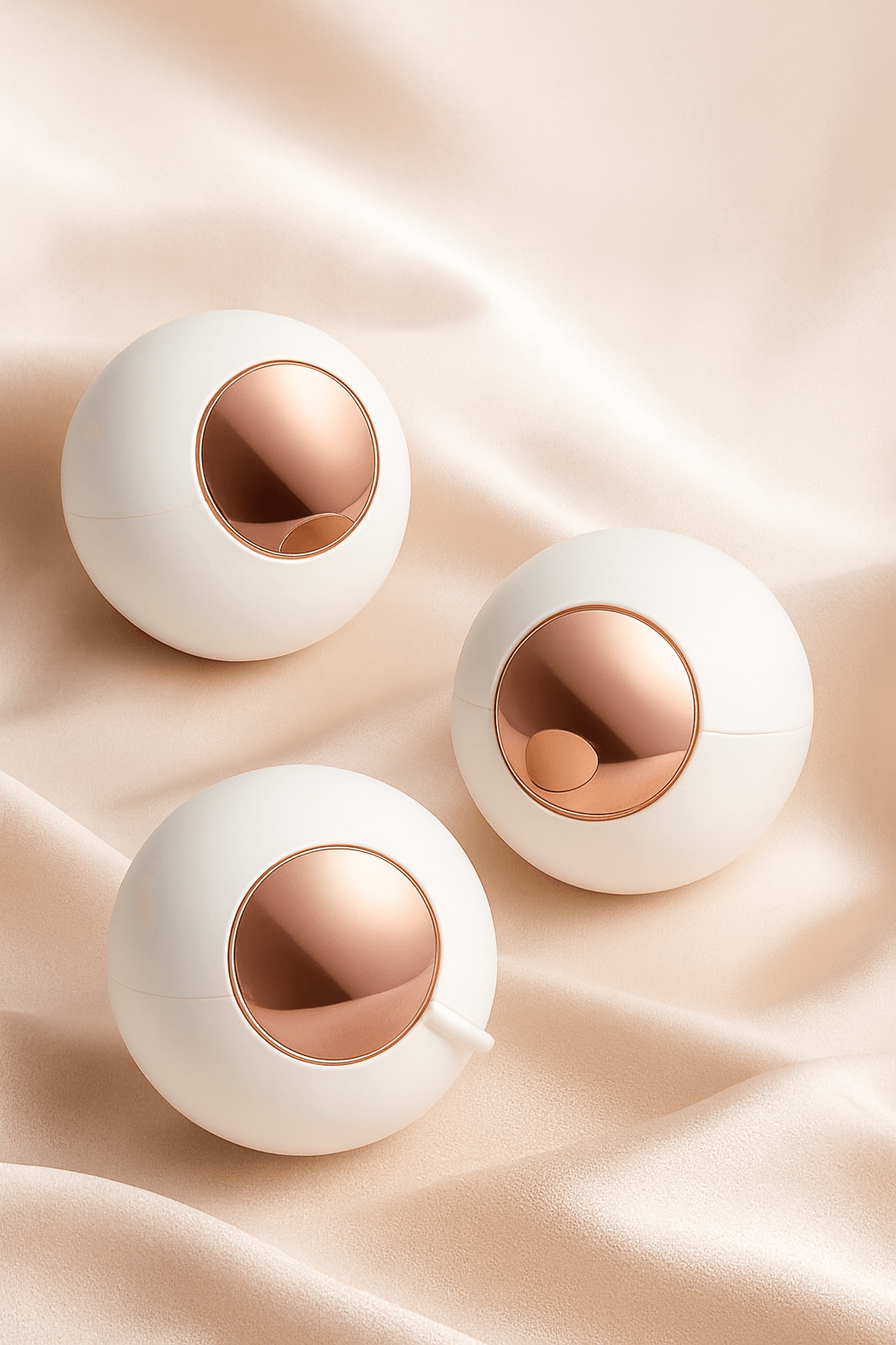 3 Mini Lint Remover Balls in White Gold