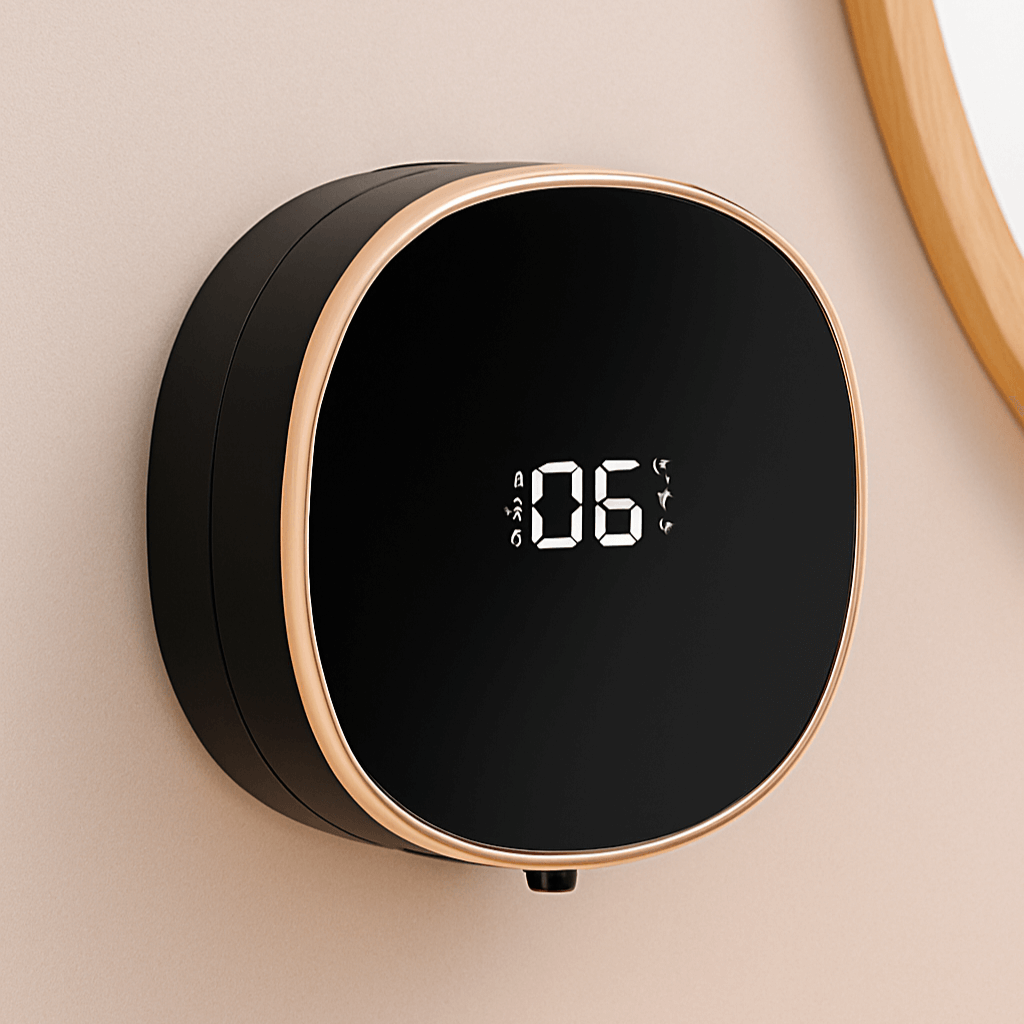 Smart soap dispenser mounted on wall