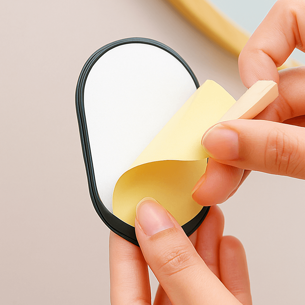 Peeling protective film from wall-mounted bracket for smart soap dispenser