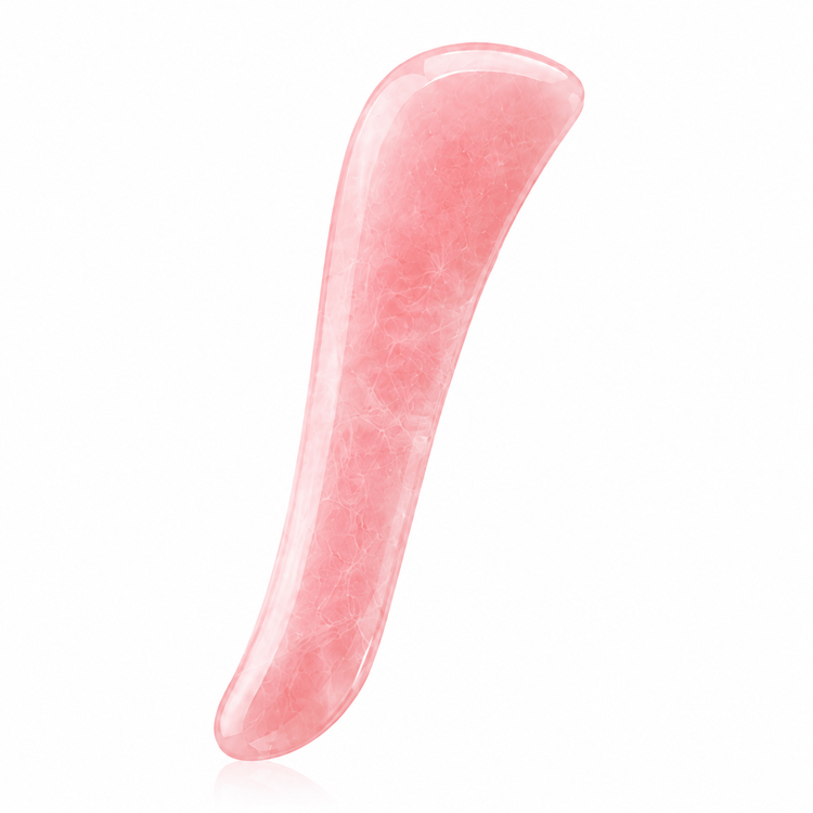 Rose Quartz Facial Massage Tool Close Up