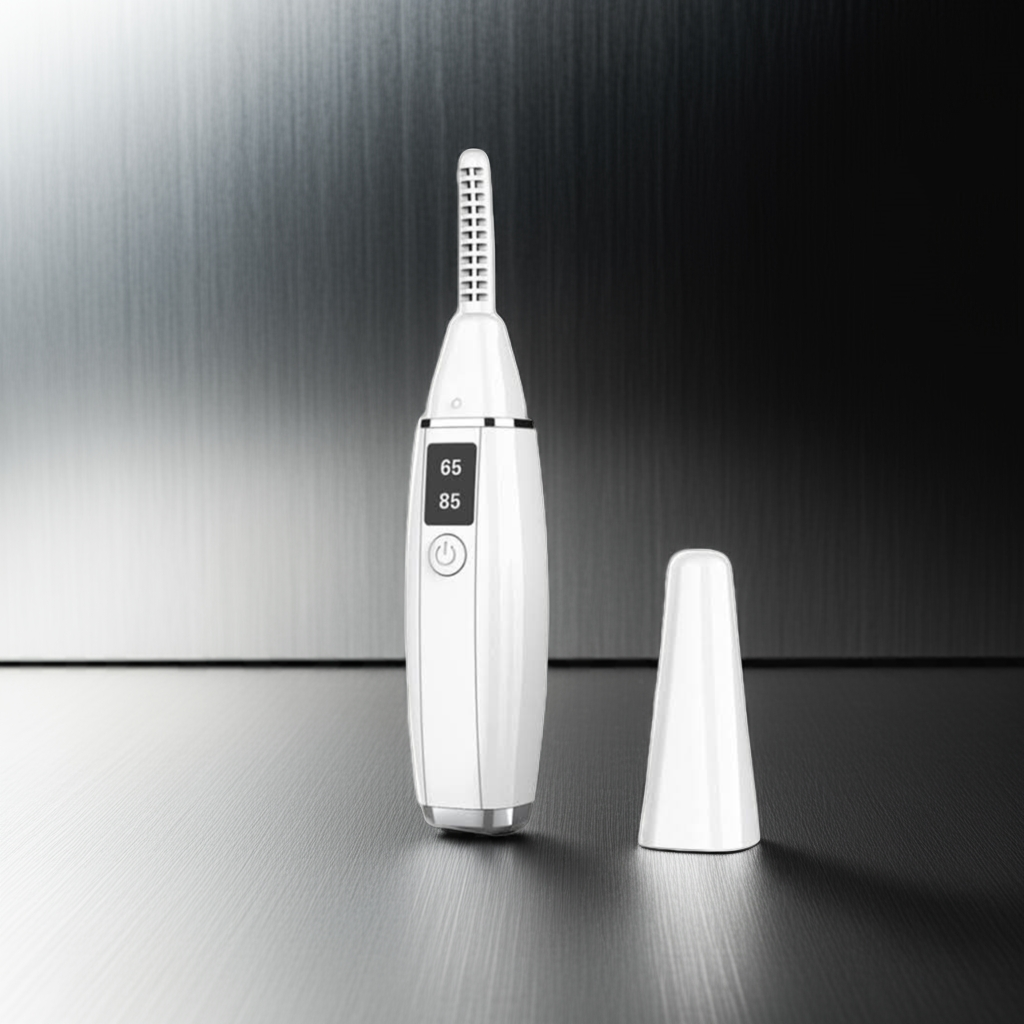 Heated eyelash curler in white
