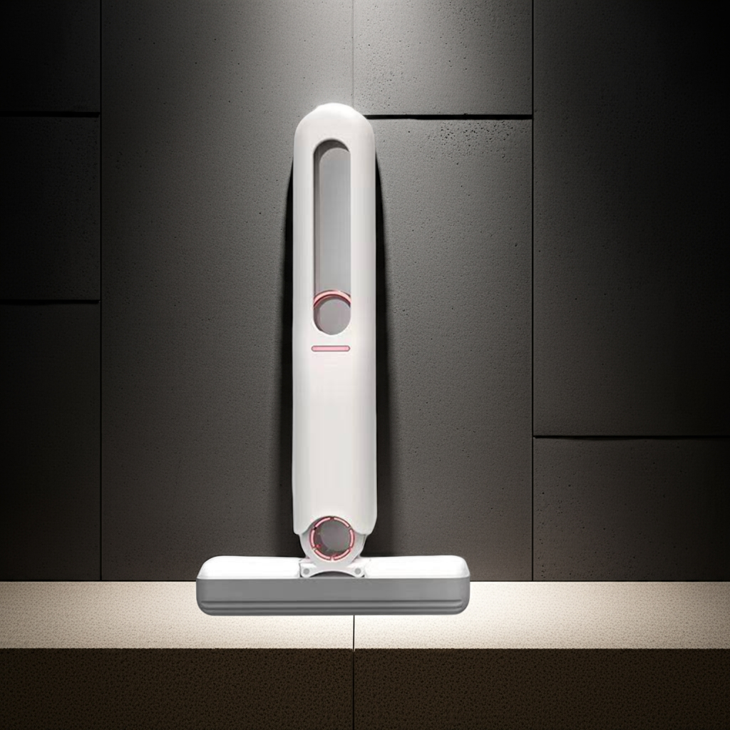 Self-squeeze mini mop in upright position