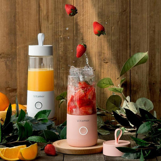 Two Vitamer portable blenders, Pink and White 