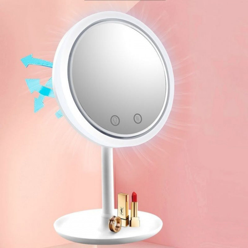 Fan LED Light Makeup Mirror – Cool Breeze & Adjustable LED