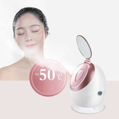Nano Ionic Facial Steamer with Mirror in white 