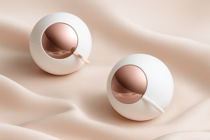 Close-up of white reusable lint remover balls on light surface