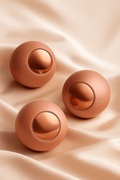 3 Mini Lint Remover Balls in Red Gold