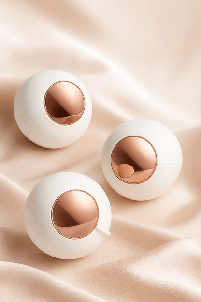 3 Mini Lint Remover Balls in White Gold 