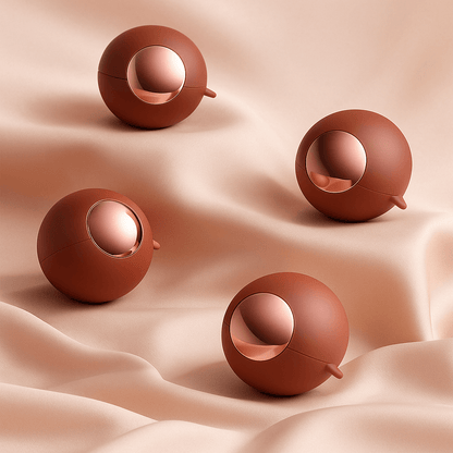 4 Mini Lint Remover Balls in Red Gold