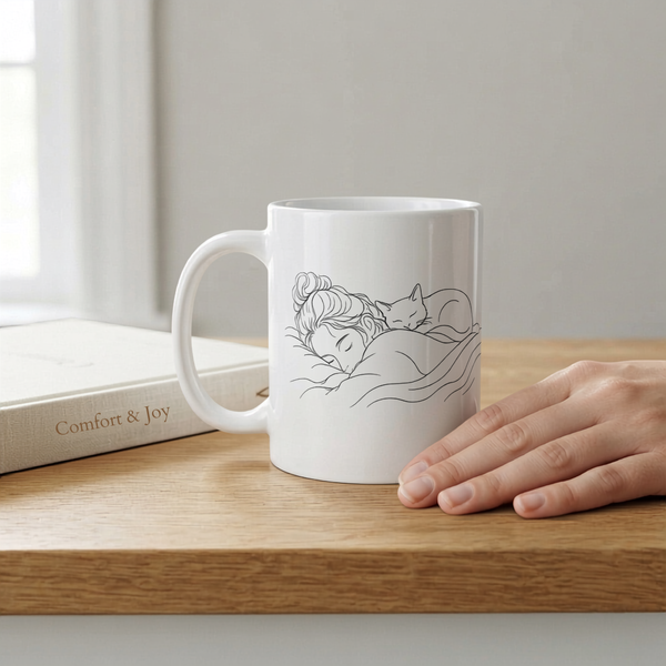 Cat Lover Coffee Mug – Peaceful Sleep | Thoughtful Gift for Cat Lovers