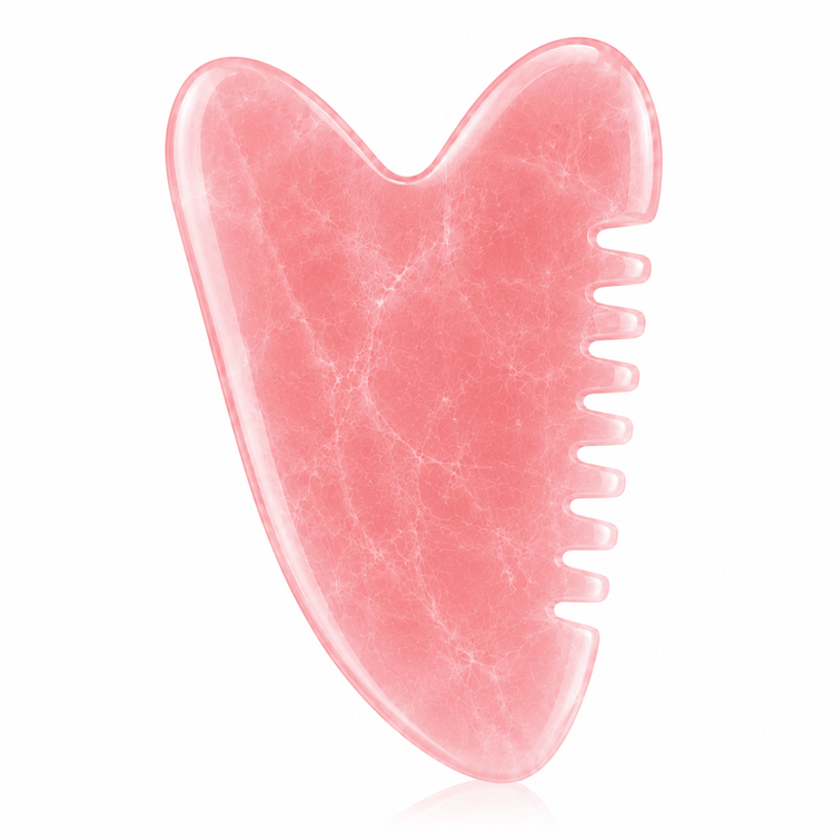 Rose Quartz Facial Massage Tool Close Up
