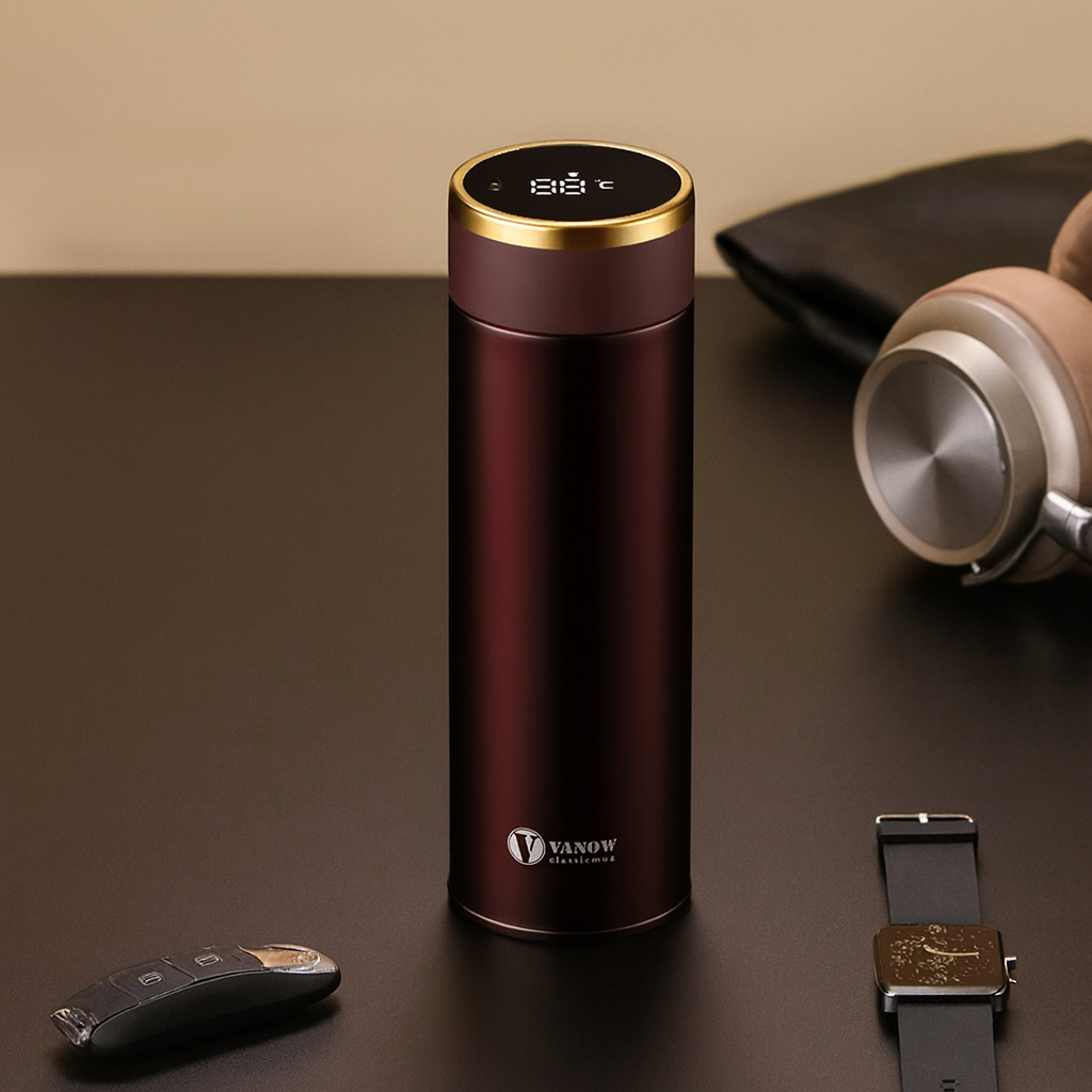 Smart Vacuum Cup – LED Display Stainless Steel Insulated Mug