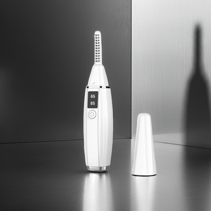 Heated eyelash curler in white
