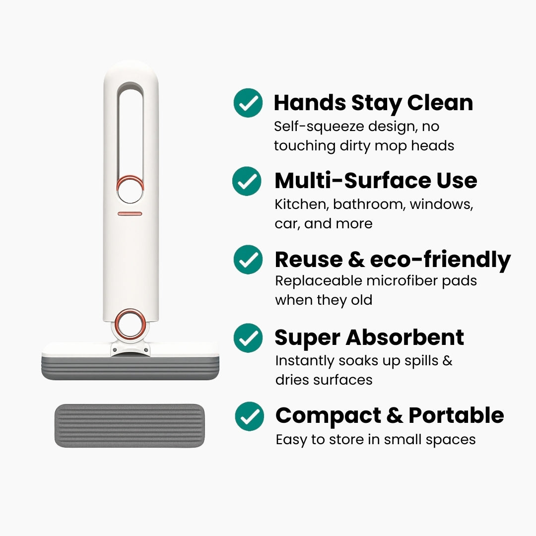 Compact self-squeeze mini mop 