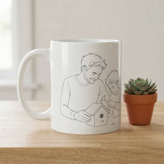 Father & Son Coffee Mug – Building Together | Meaningful Gift for Dad