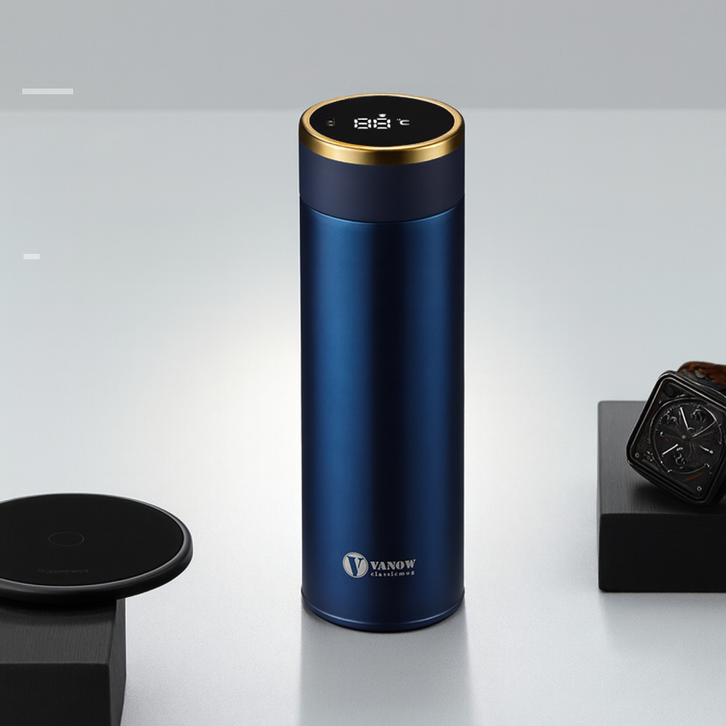 Smart Vacuum Cup – LED Display Stainless Steel Insulated Mug