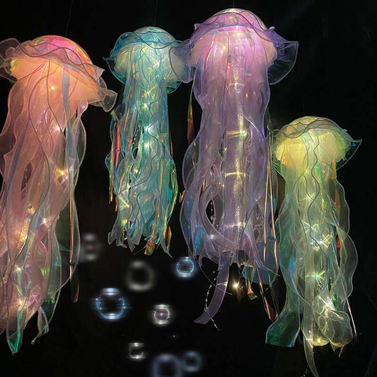Hanging Jellyfish Lamp – Multi-Color LED Room Light for Home Decor.