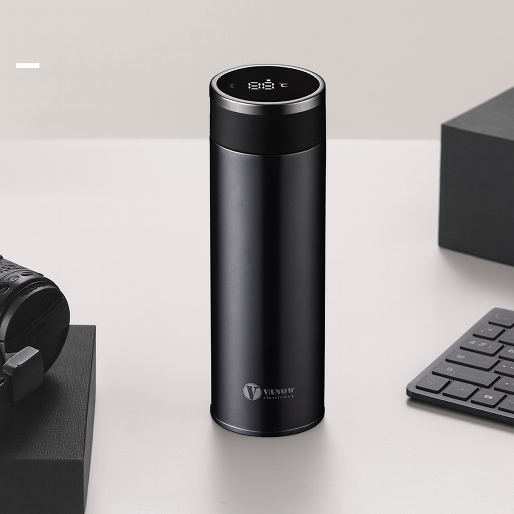 Smart Vacuum Cup – LED Display Stainless Steel Insulated Mug