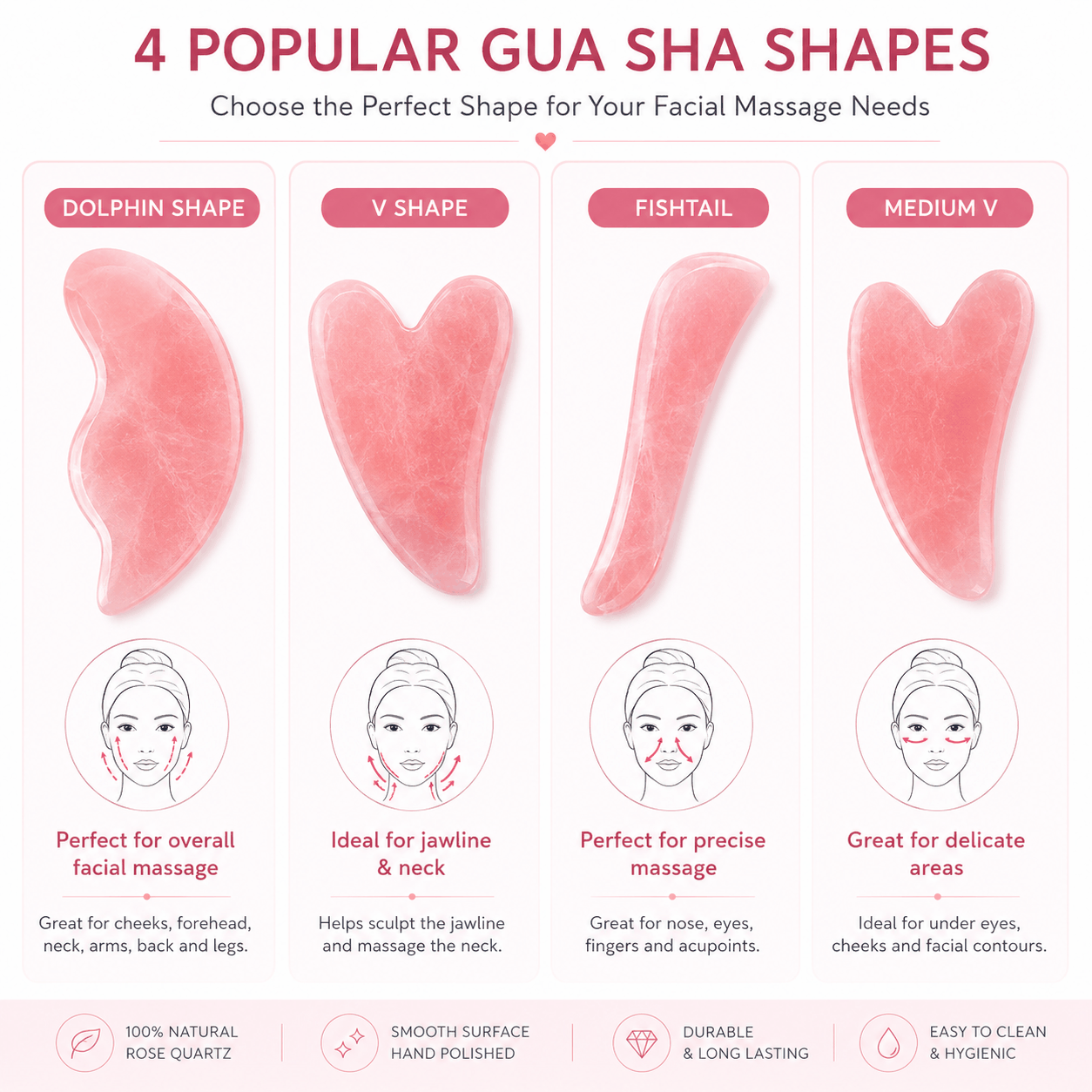 Rose Quartz Facial Massage styles 