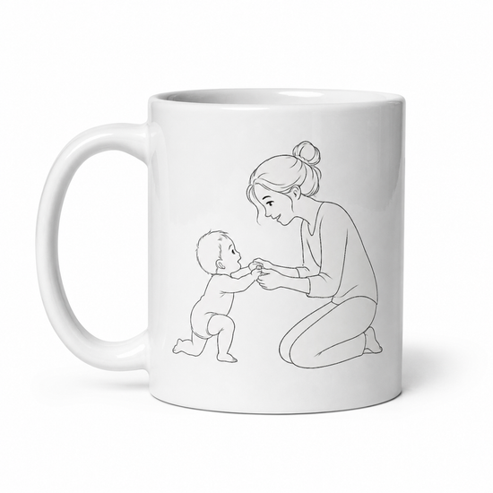 Mother & Baby Coffee Mug – First Steps Together | Meaningful Gift for Mom