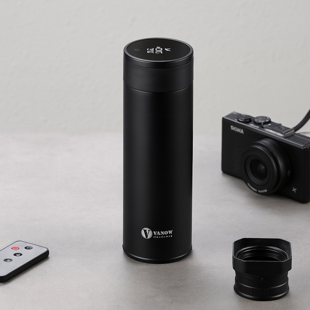 Smart Vacuum Cup – LED Display Stainless Steel Insulated Mug