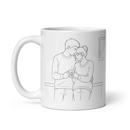 Couple Coffee Mug with Kitchen Conversations design