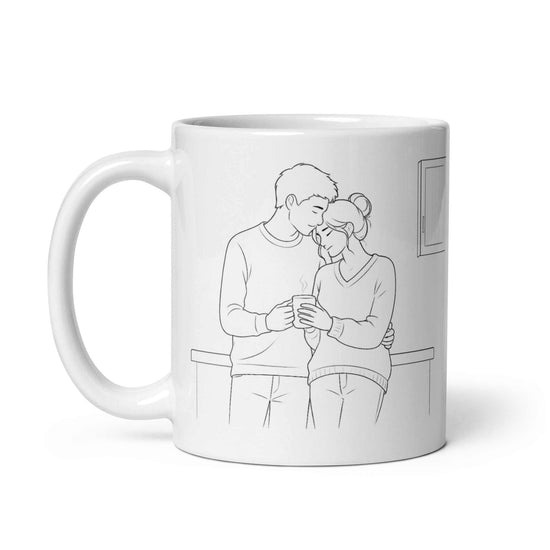 Couple Coffee Mug with Kitchen Conversations design